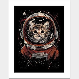 Space Astronaut Kitty Cat - Fun Animal Designs Posters and Art